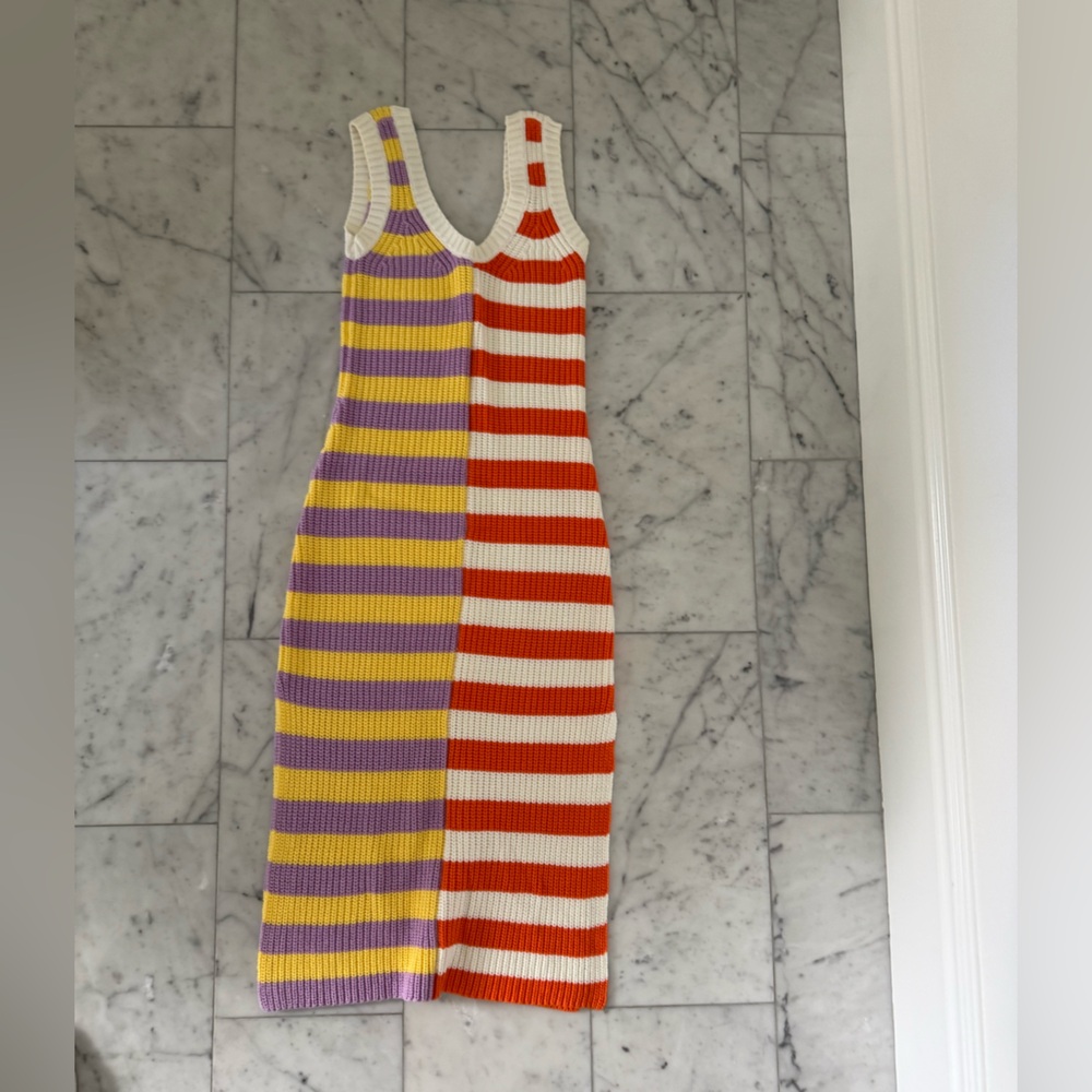 STAUD Multicolor Knit Dress